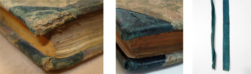 Restauració enquadernació bradel detalls