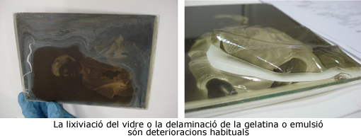 Lixiviació del vidre i delaminació de la capa de gelatina