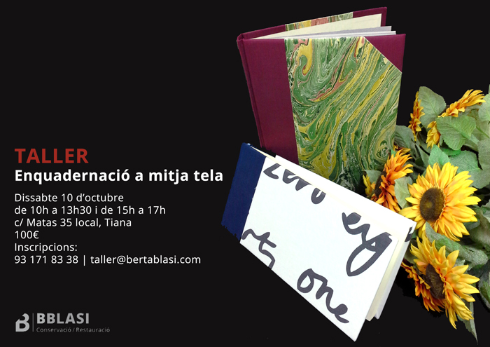 Curs d'enquadernació a mitja tela