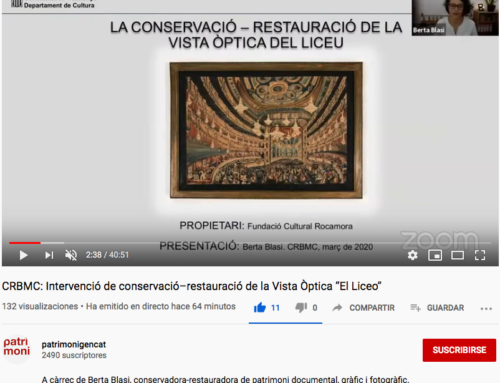 El procés de conservació – restauració de la vista òptica «Baile de Máscaras en el Liceo» de la Fundació Rocamora